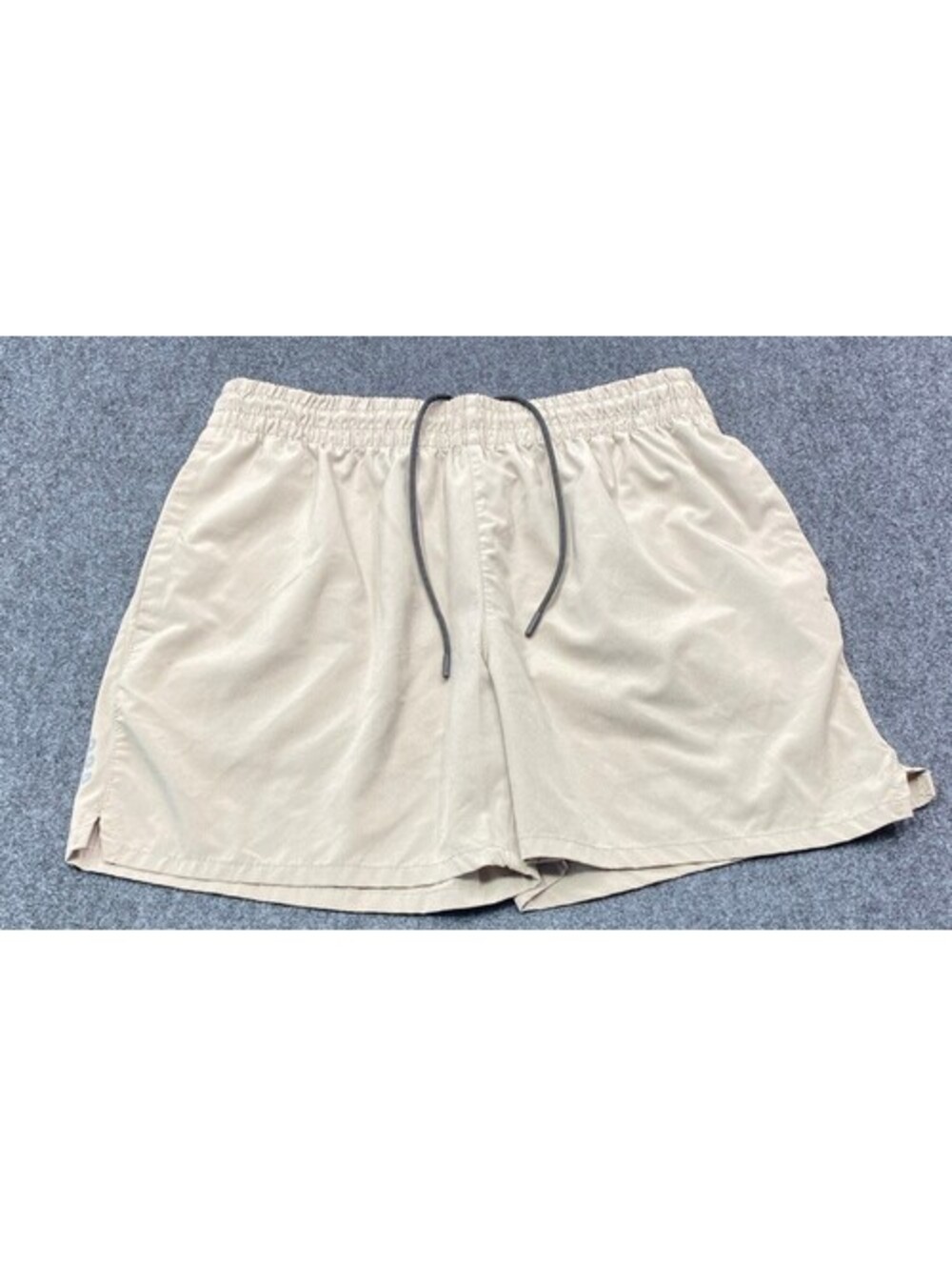 LEG3ND Men's Large Beige Polyester Spandex Athletic Shorts Pockets 10427
